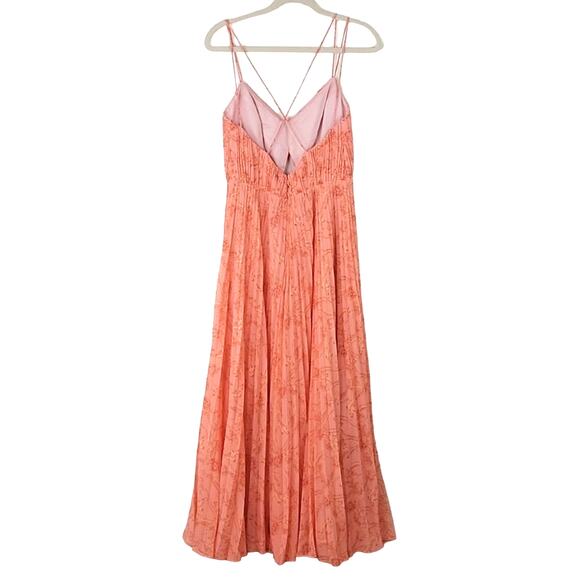 Amur | Chiffon Maxi Dress Pleated Long Flowing Cut Out 6 - Picture 3 of 14